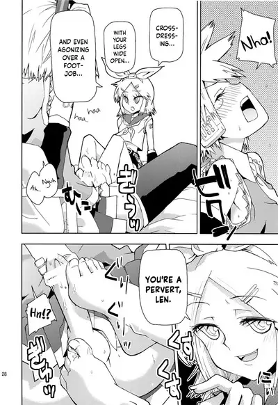 (C83) [Kabuttari Kaburanakattari (Seihoukei)] Len-kun ni Tsui Ecchi na Ijiwaru Shichau no wa, Minna Len-kun ga Da-isuki Dakara Dayo! (VOCALOID) [English] {Chin²}