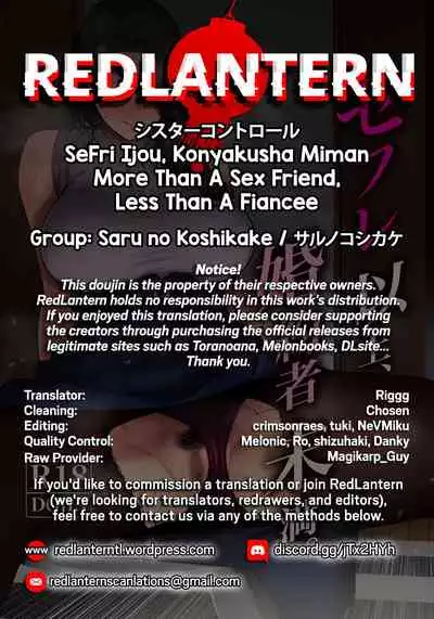 SeFri Ijou, Konyakusha Miman | More Than A Sex Friend, Less Than A Fiancée